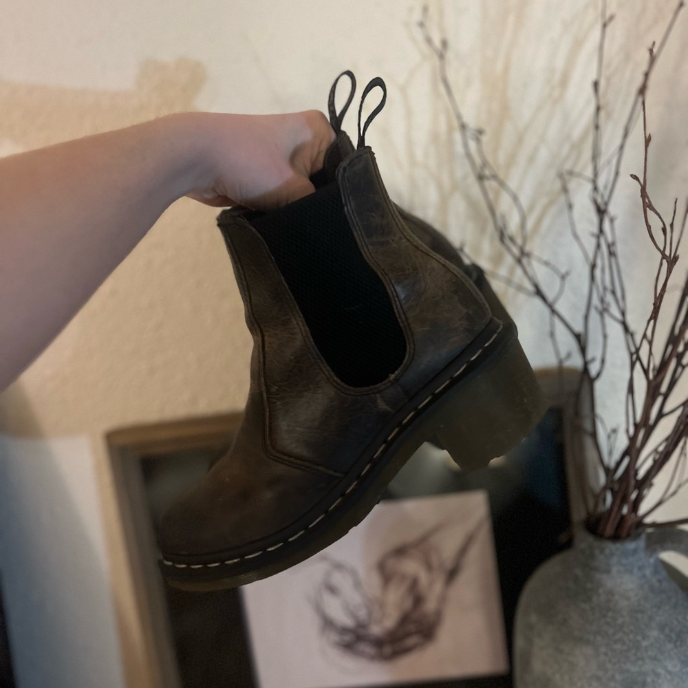 Dr. Martens Cadence Platform Combat Boot Brown Size 38 US 7 Chunky Heel Chelsea